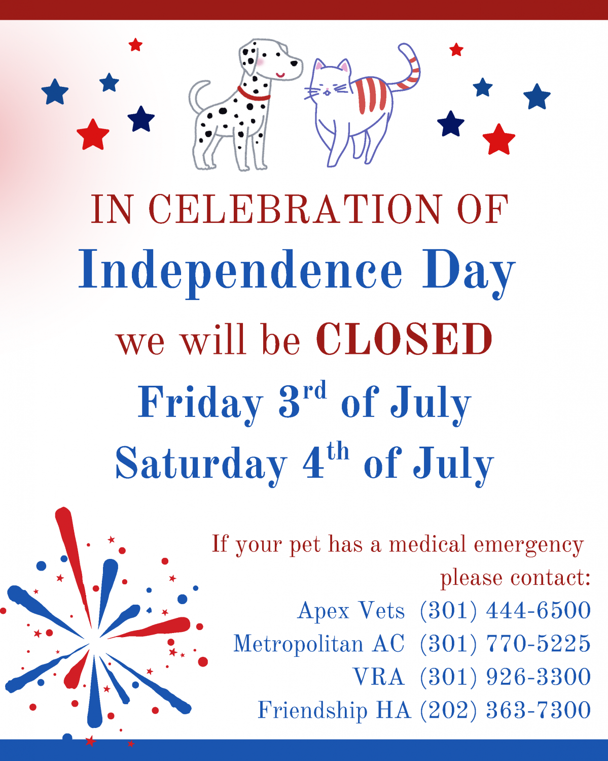 4th of July notice