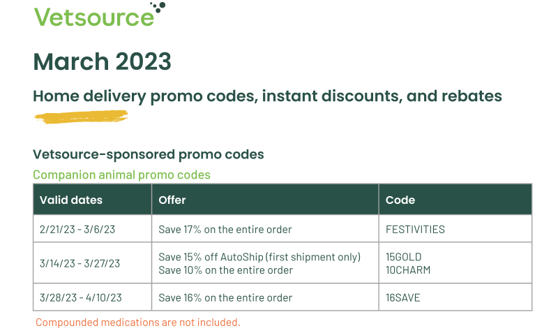 March 2023 Vetsource promos
